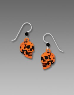 Orange Skull Earrings