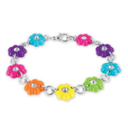 Charm It! Rainbow Flower Bracelet by High IntenCity CIB931-A
