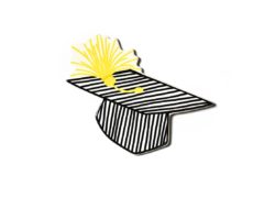 Striped Grad Cap Mini Attachment